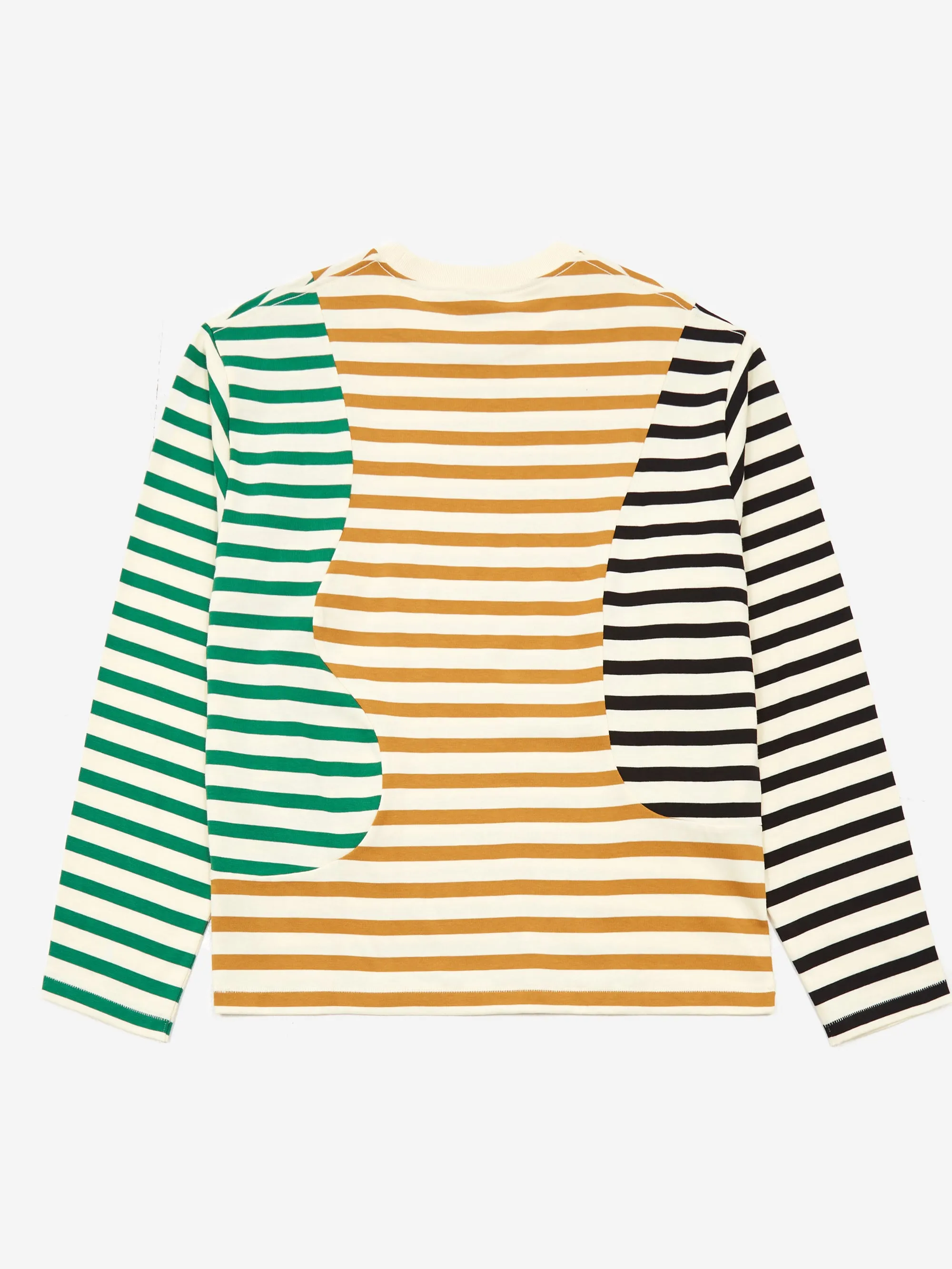 Brain Dead Organic Paneled Stripe Long Sleeve Shirt W - Cream Multi