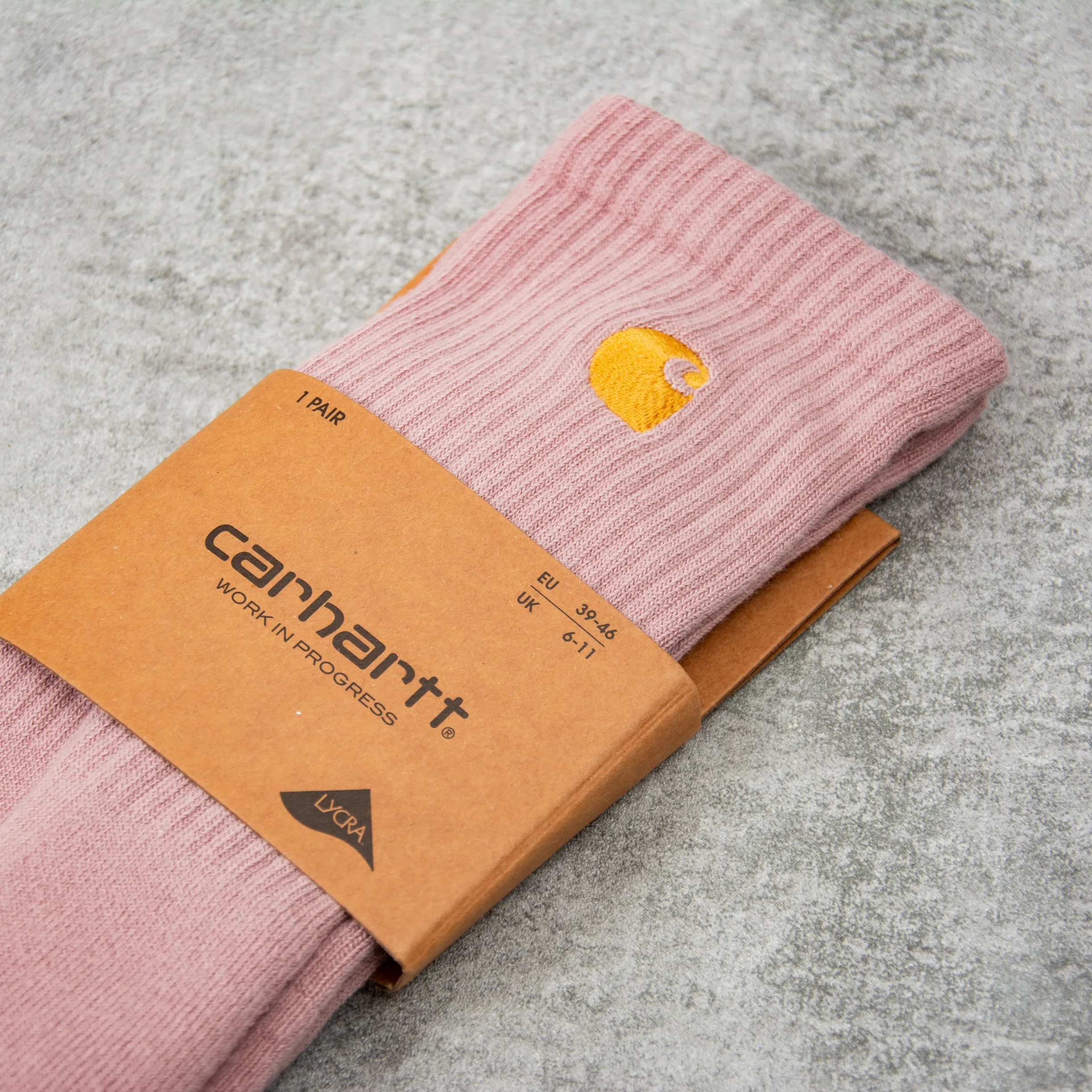 Carhartt WIP Chase Socks - Glassy Pink / Gold