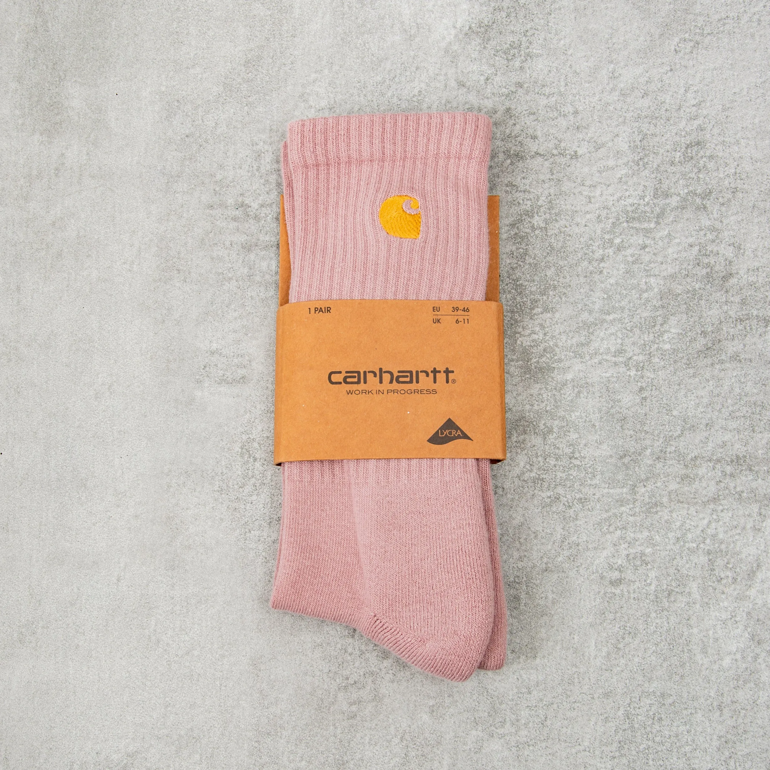 Carhartt WIP Chase Socks - Glassy Pink / Gold