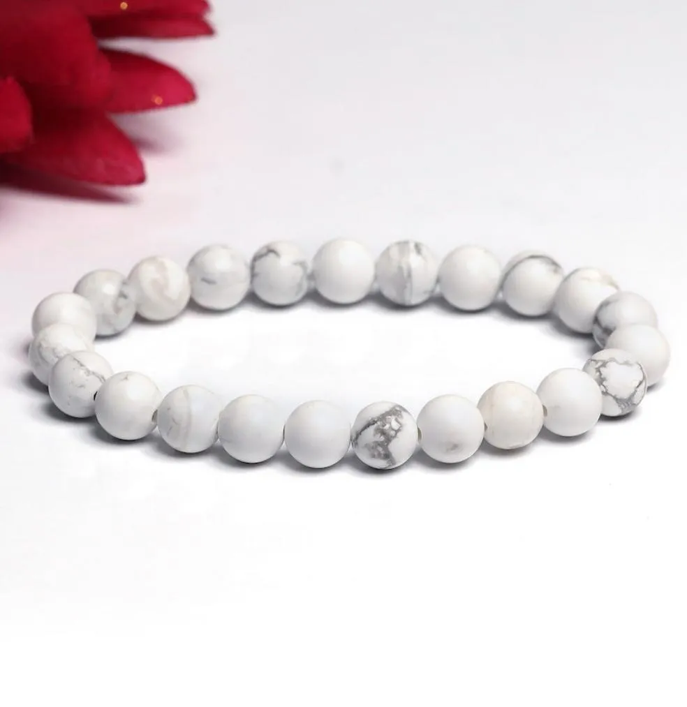 Certified Howlite 8mm Natural Stone Bracelet