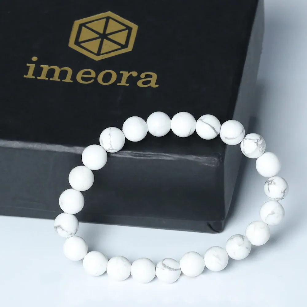 Certified Howlite 8mm Natural Stone Bracelet