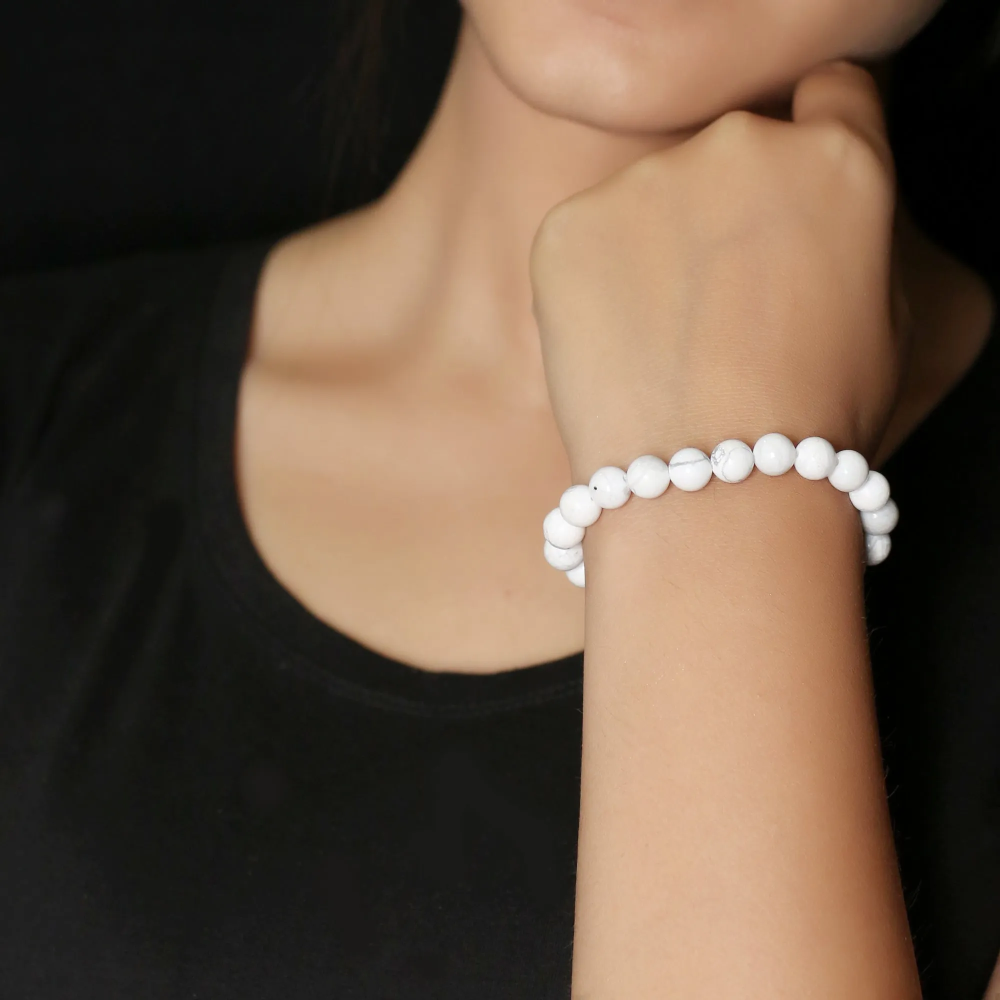 Certified Howlite 8mm Natural Stone Bracelet