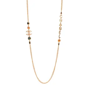 Chanel Gold Multi Colour Enamel CC Chanel Necklace