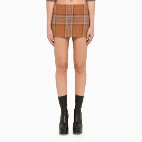 Check Wool Miniskirt