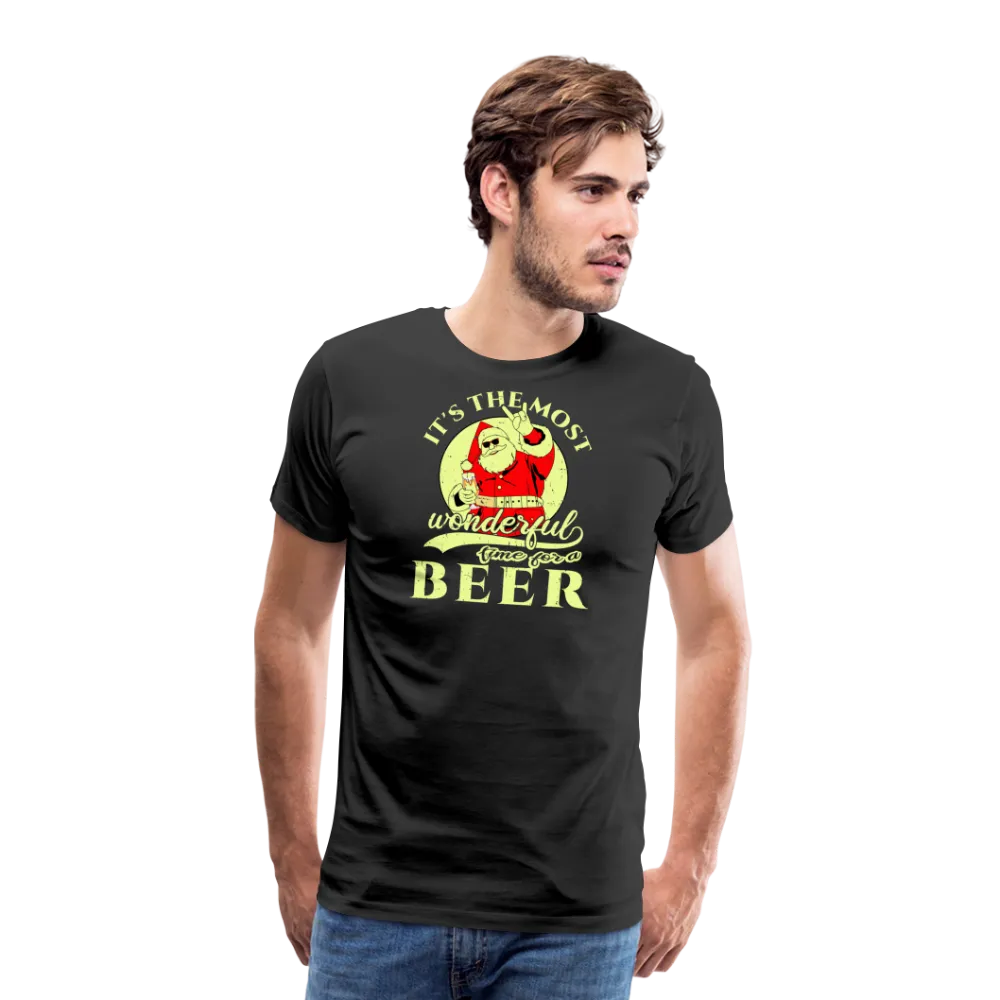 Cheers to the Season: Men's Premium 'Most Wonderful Time for a Beer' Festive Tee