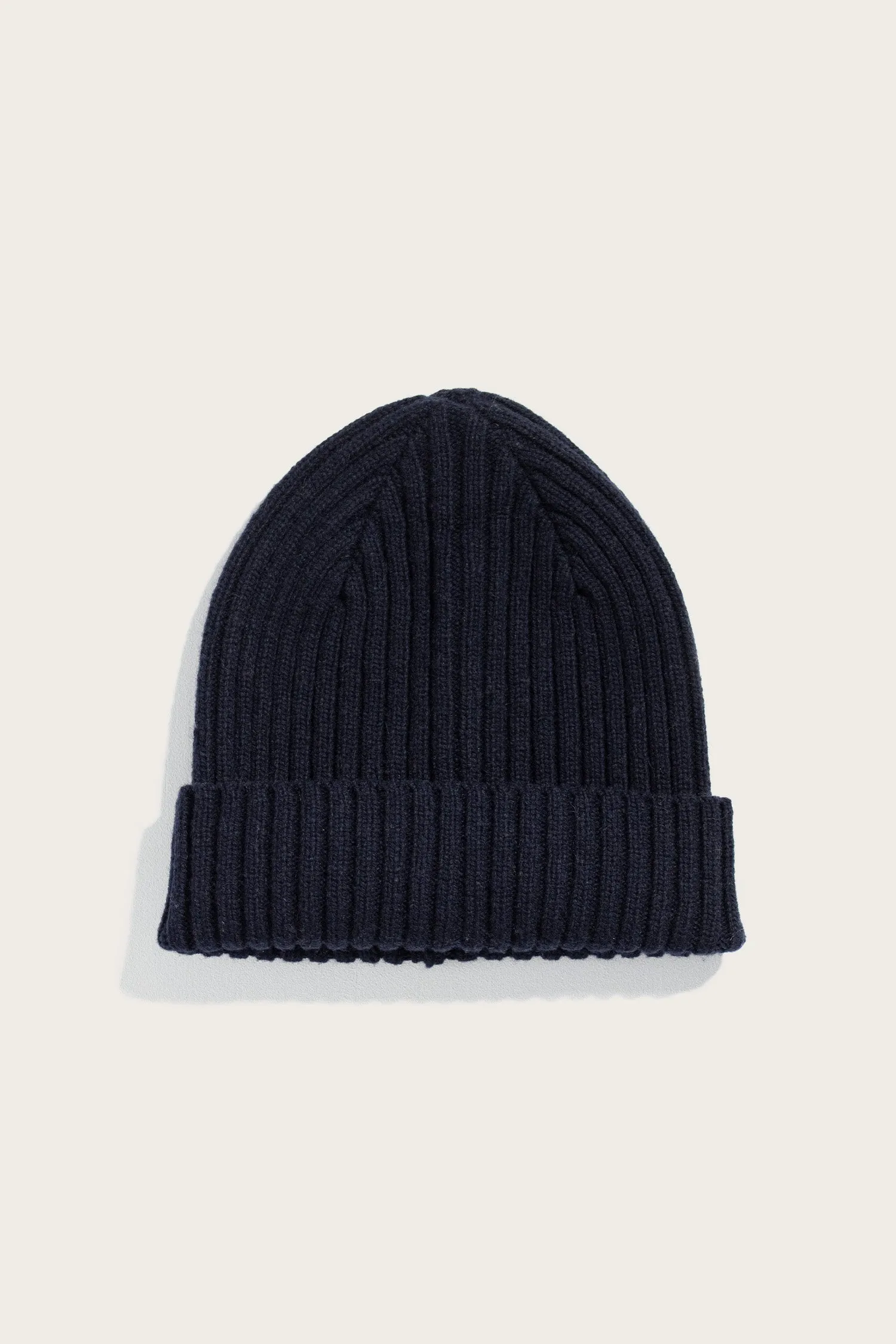 Chunky Ribbed Beanie / Dark Navy