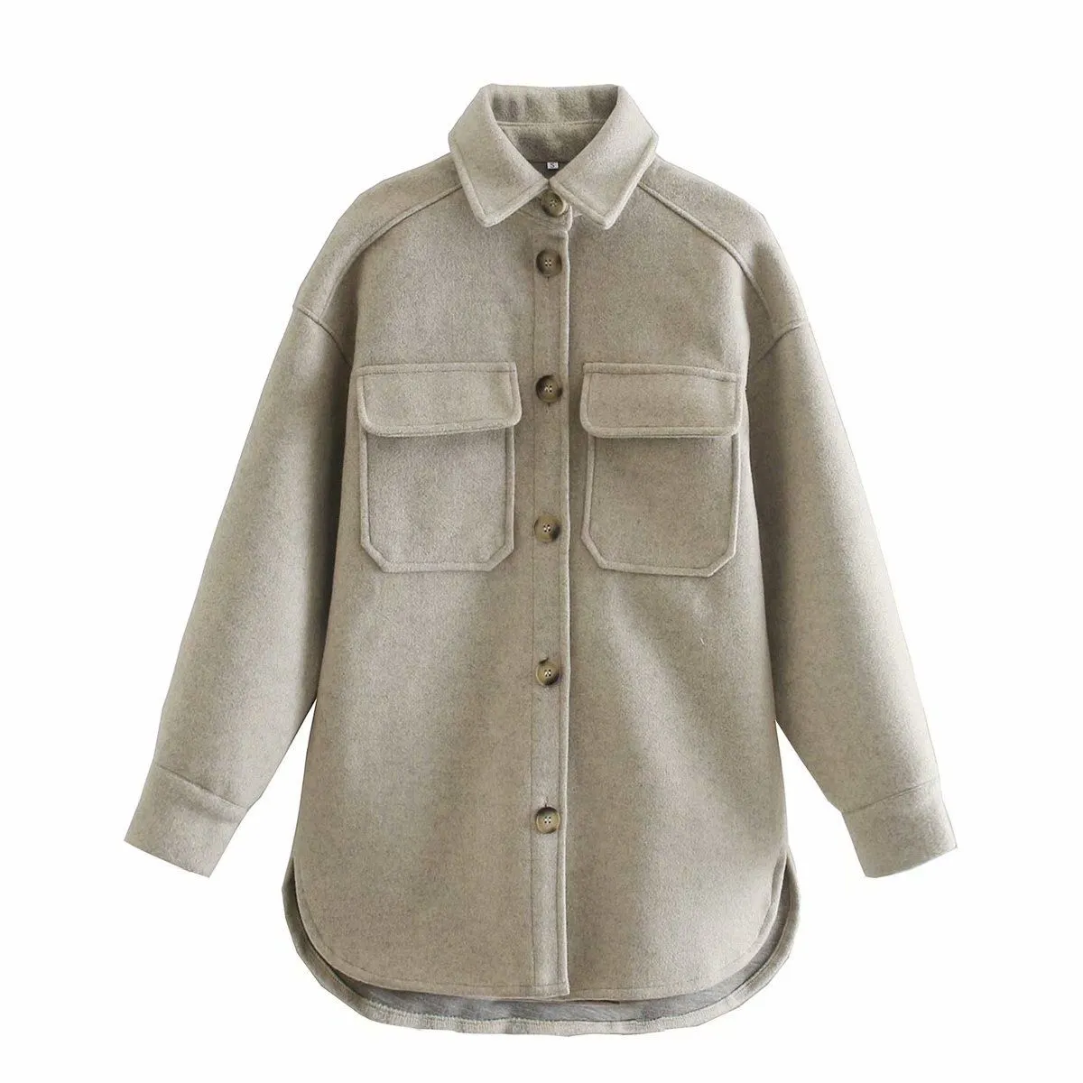 Classic Cool Oversized Cargo Woolen Shirt Jacket Coats