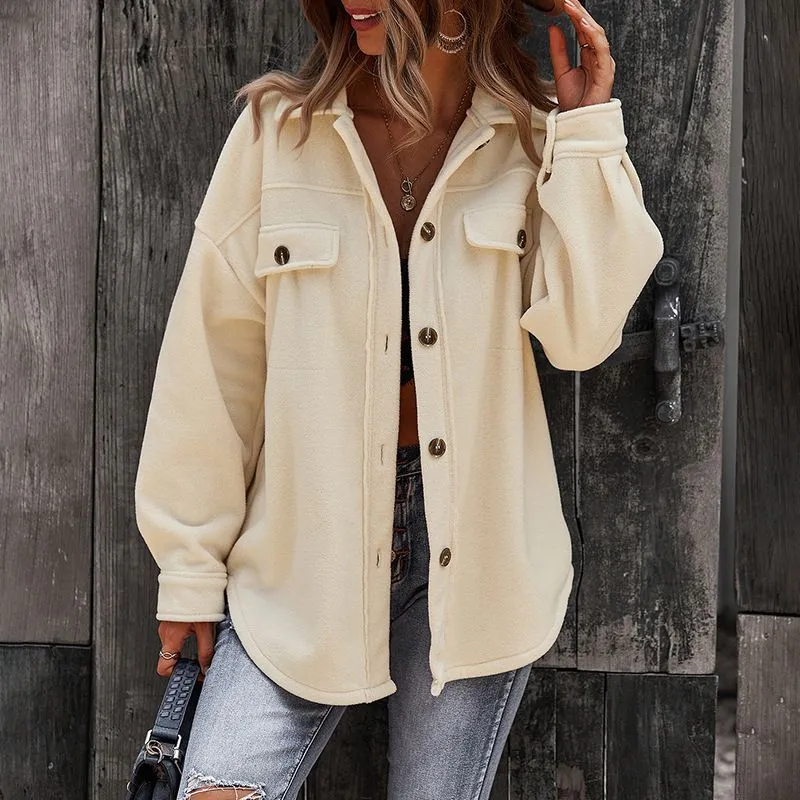 Classic Cool Oversized Cargo Woolen Shirt Jacket Coats