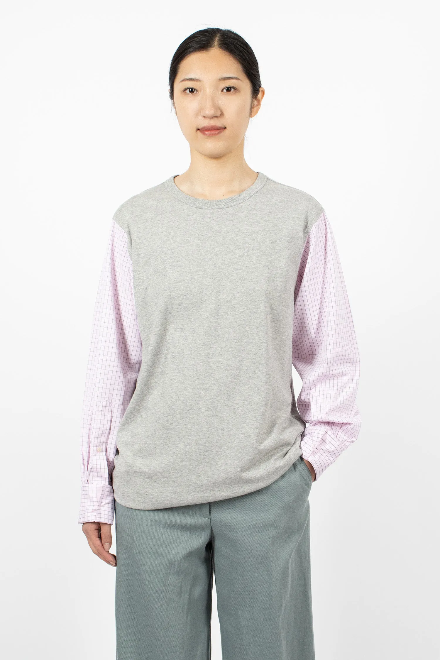 Contrast Sleeve T-Shirt Grey Melange