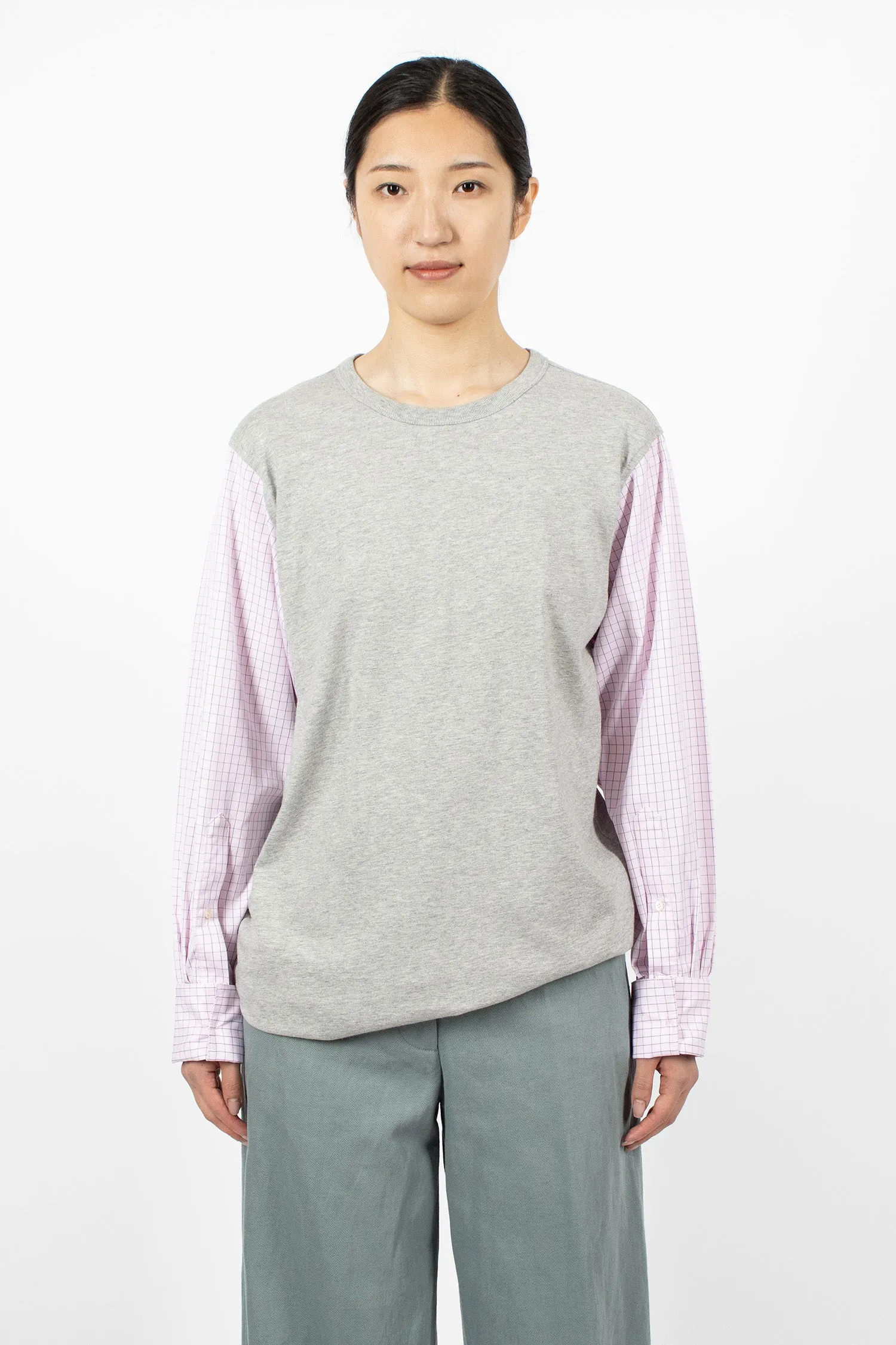 Contrast Sleeve T-Shirt Grey Melange