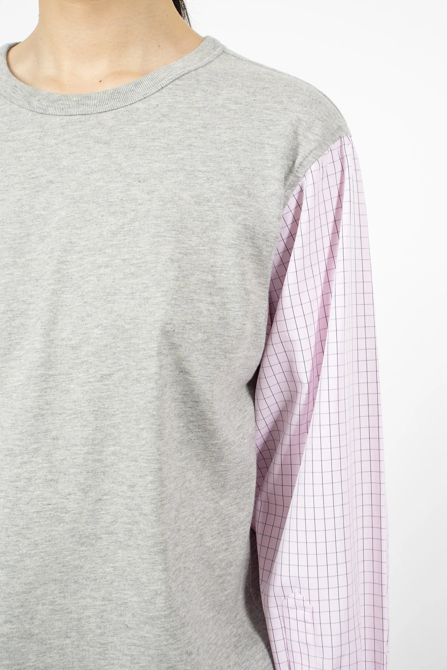 Contrast Sleeve T-Shirt Grey Melange