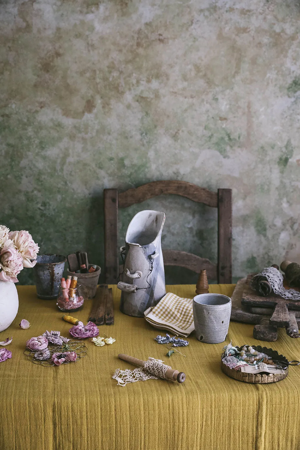 Cotton & Linen Ochre Tablecloth