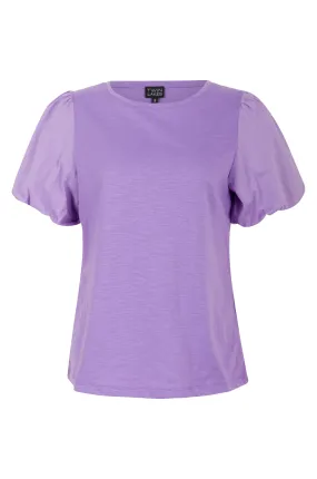 Cotton Rich Top with puff sleeve | LAVENDER | 6965AR