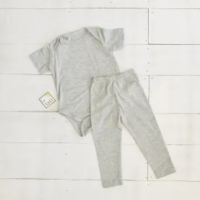 Cotton Stretch Onesie & Leggings Set - Gray