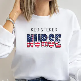 Crewneck Sweatshirt |  Flag Registered Nurse