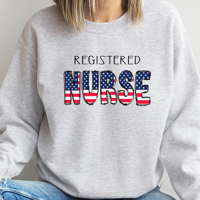 Crewneck Sweatshirt |  Flag Registered Nurse