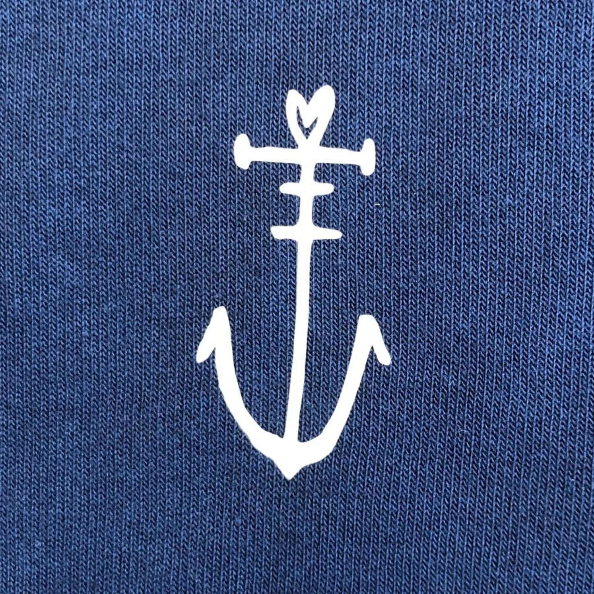 Cropped Blue Sweatshirt with Anchor Motif