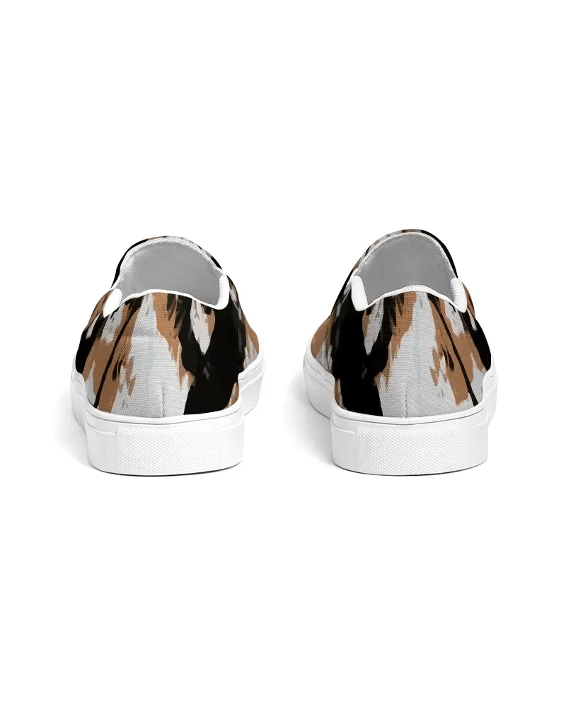 Custom Design, Women's Slip-On Canvas Shoe - Earth Tones