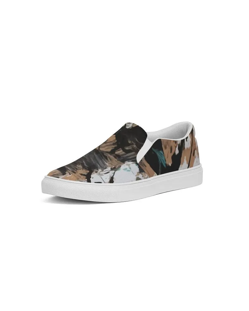 Custom Design, Women's Slip-On Canvas Shoe - Earth Tones