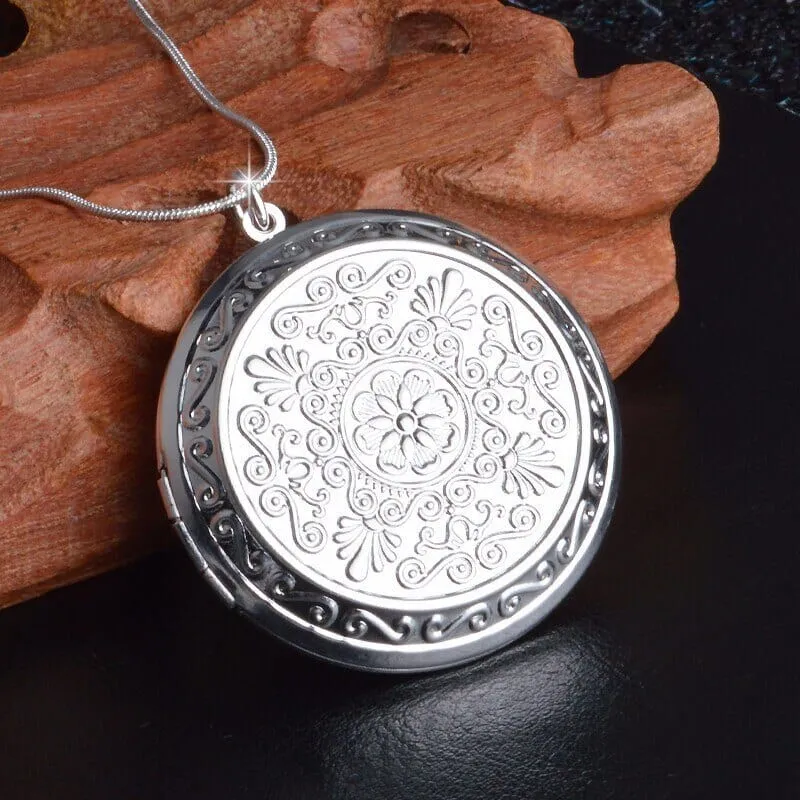 Dazzling Locket Pendant Necklace - 925 Sterling Silver