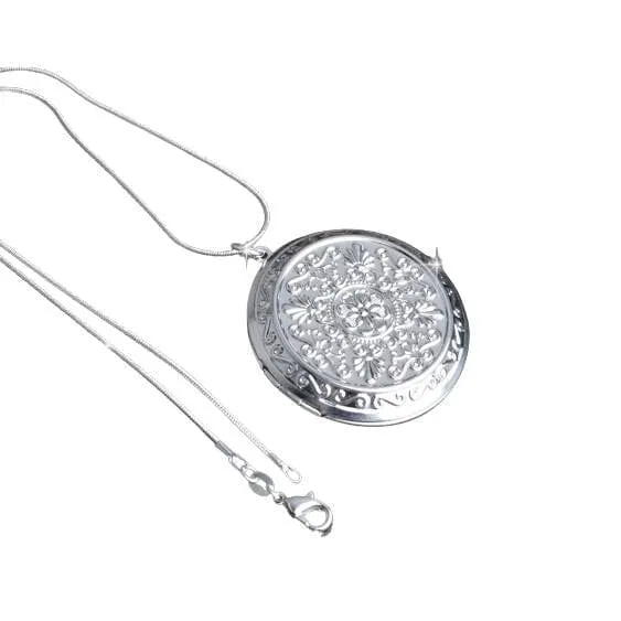 Dazzling Locket Pendant Necklace - 925 Sterling Silver