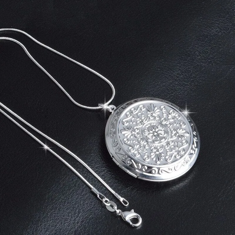 Dazzling Locket Pendant Necklace - 925 Sterling Silver