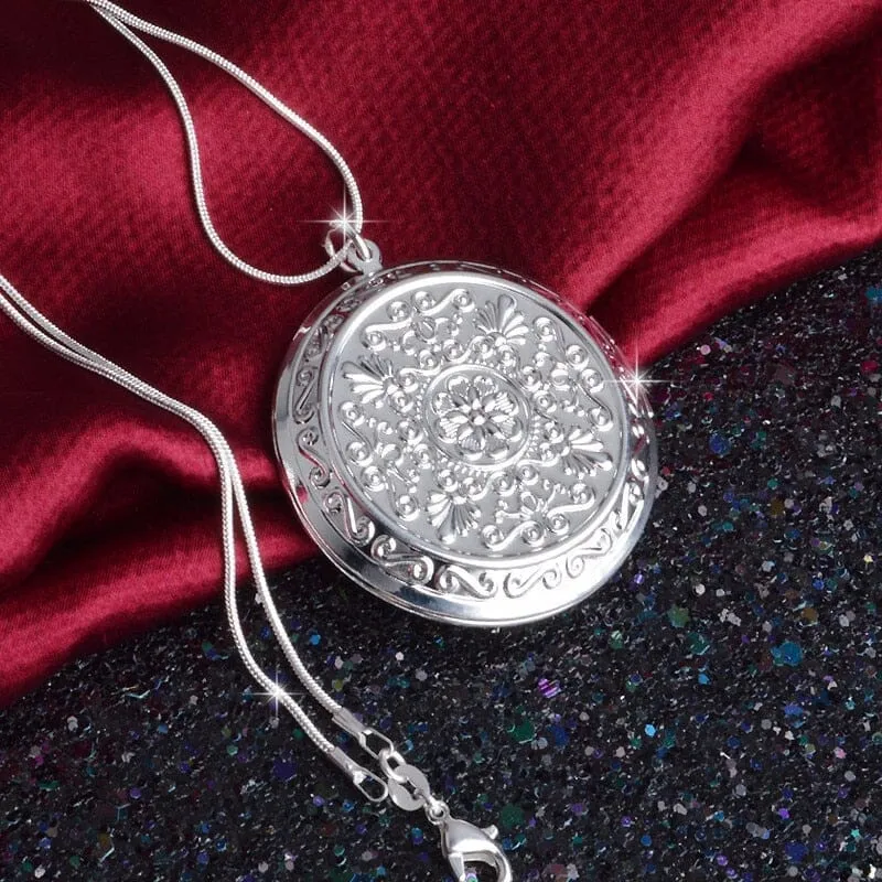 Dazzling Locket Pendant Necklace - 925 Sterling Silver