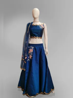 Deep Blue Sea Lehenga