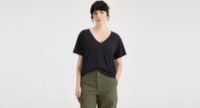 Deep V-Neck Tee, Regular Fit