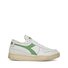 DIADORA HERITAGE SNEAKERS MI BASKET ROW CUT BIANCO-VERDE