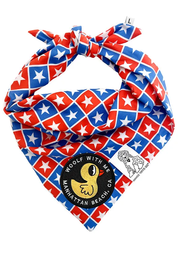 Dog Bandana Patriotic Stars - Customize with Interchangeable Velcro Patches