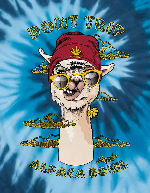 Don't Trip Alpaca Bowl Blue Tie dye