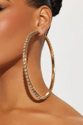 Downtown Club Hoop Earrings - Gold