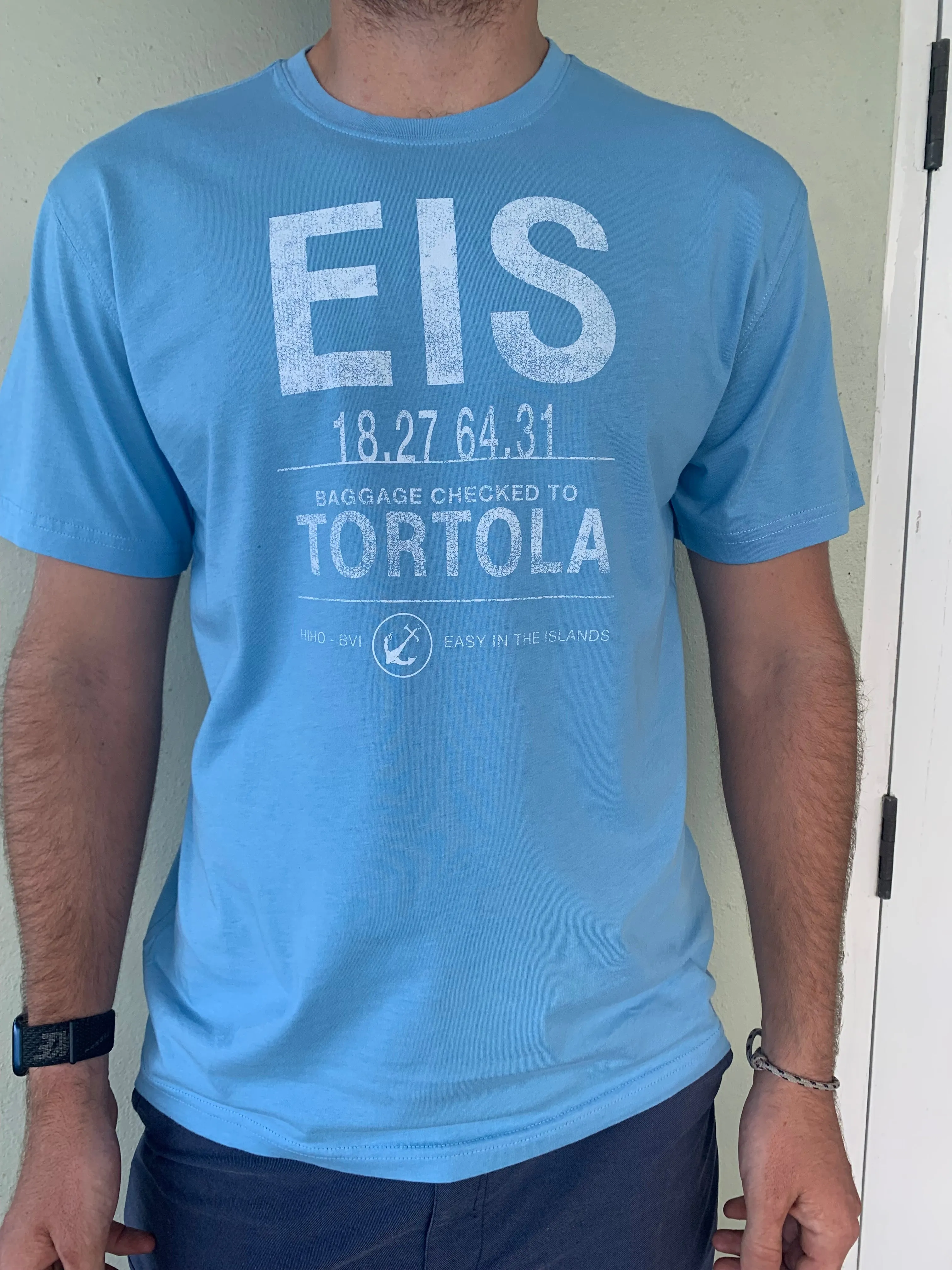 EIS Airport Code T-Shirt - Ocean Blue