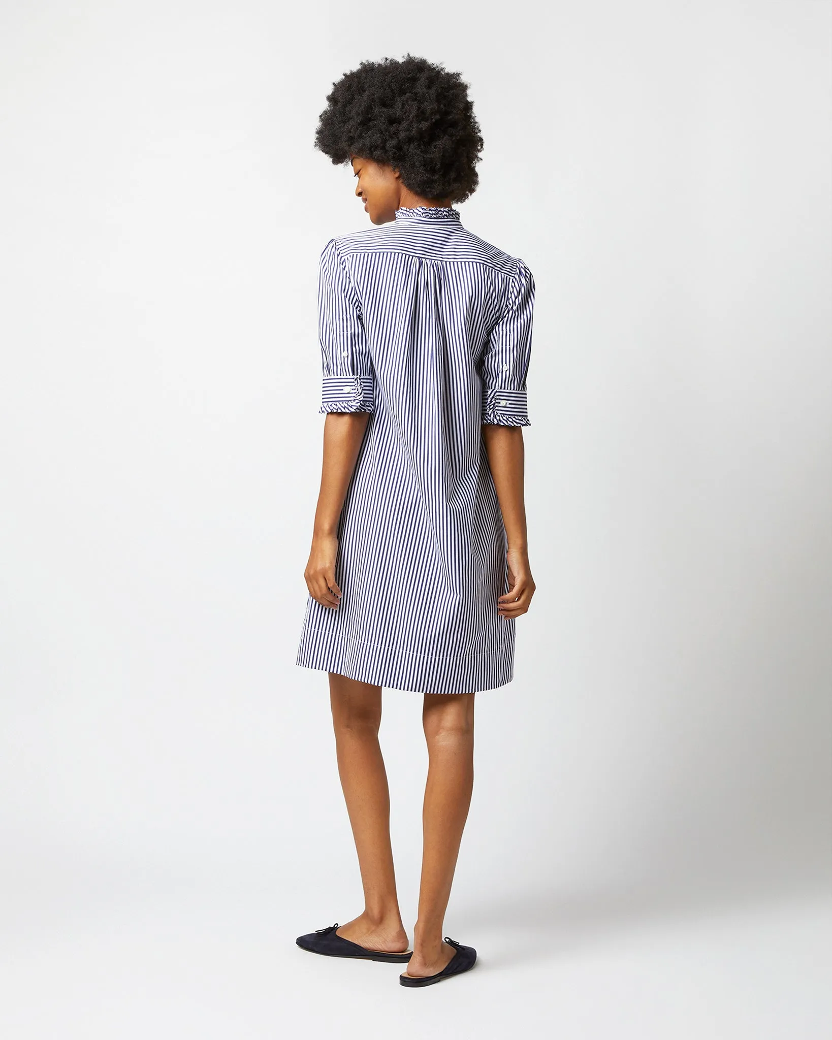 Elbow-Sleeve Frill Dress