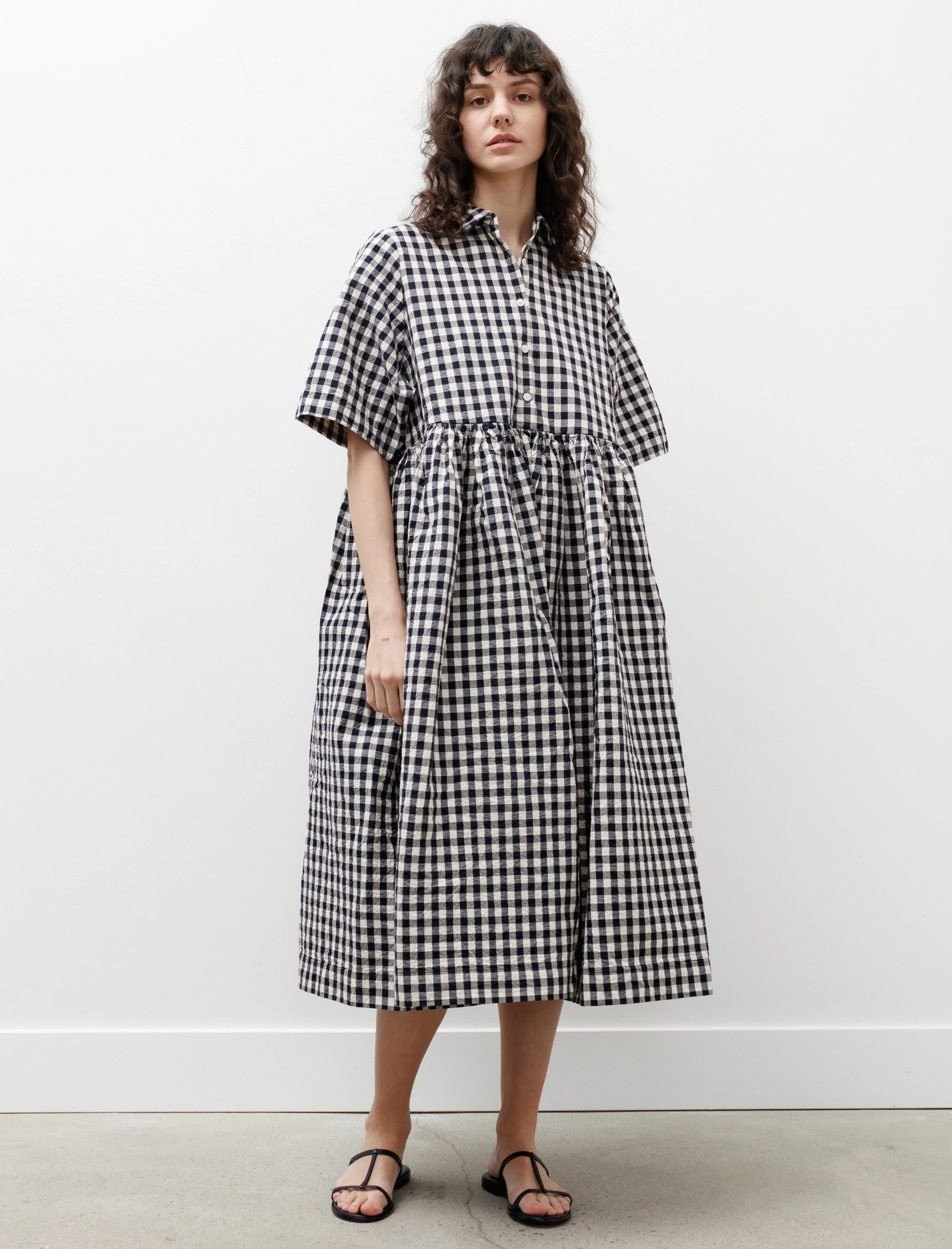 Ethal Dress Navy Check