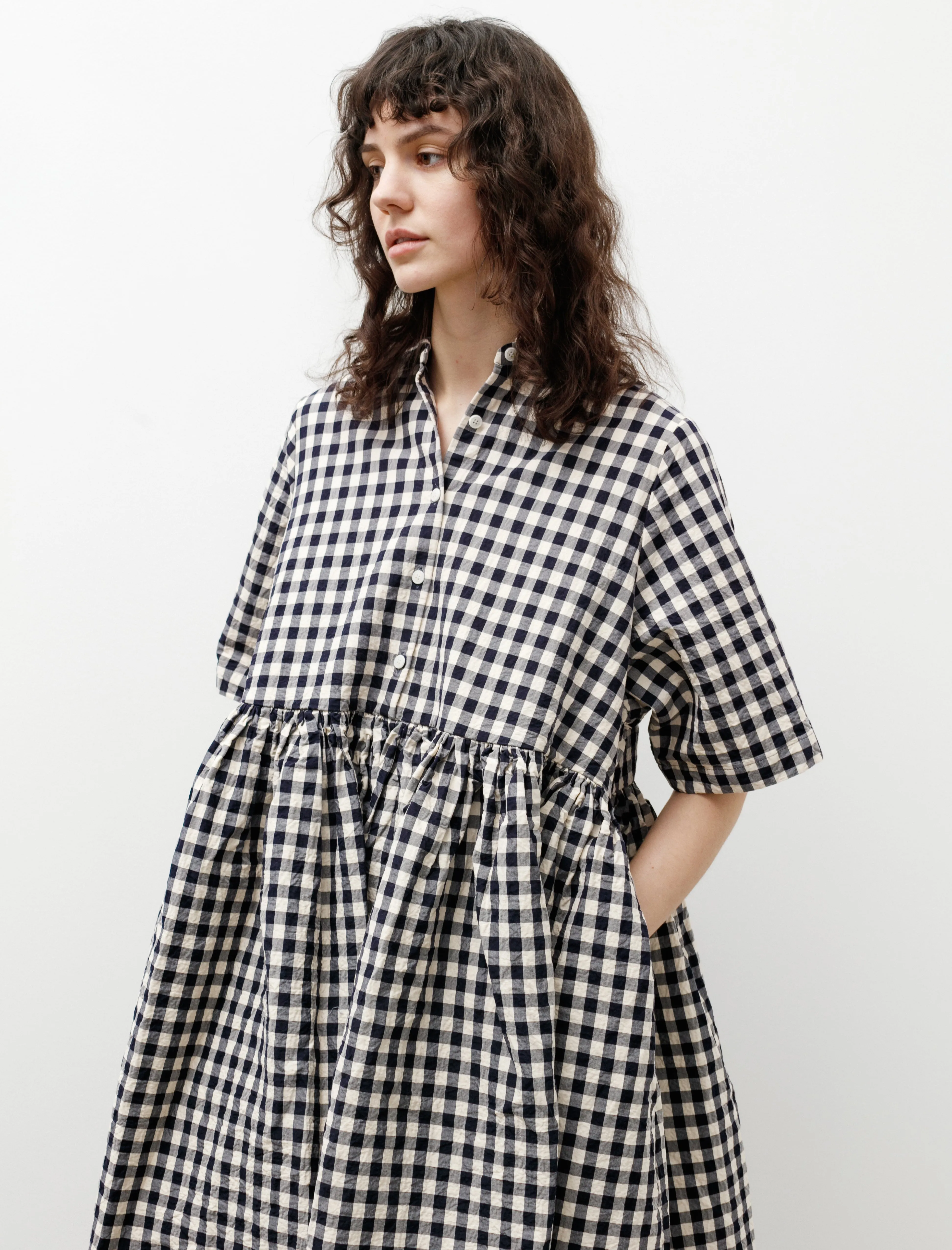 Ethal Dress Navy Check