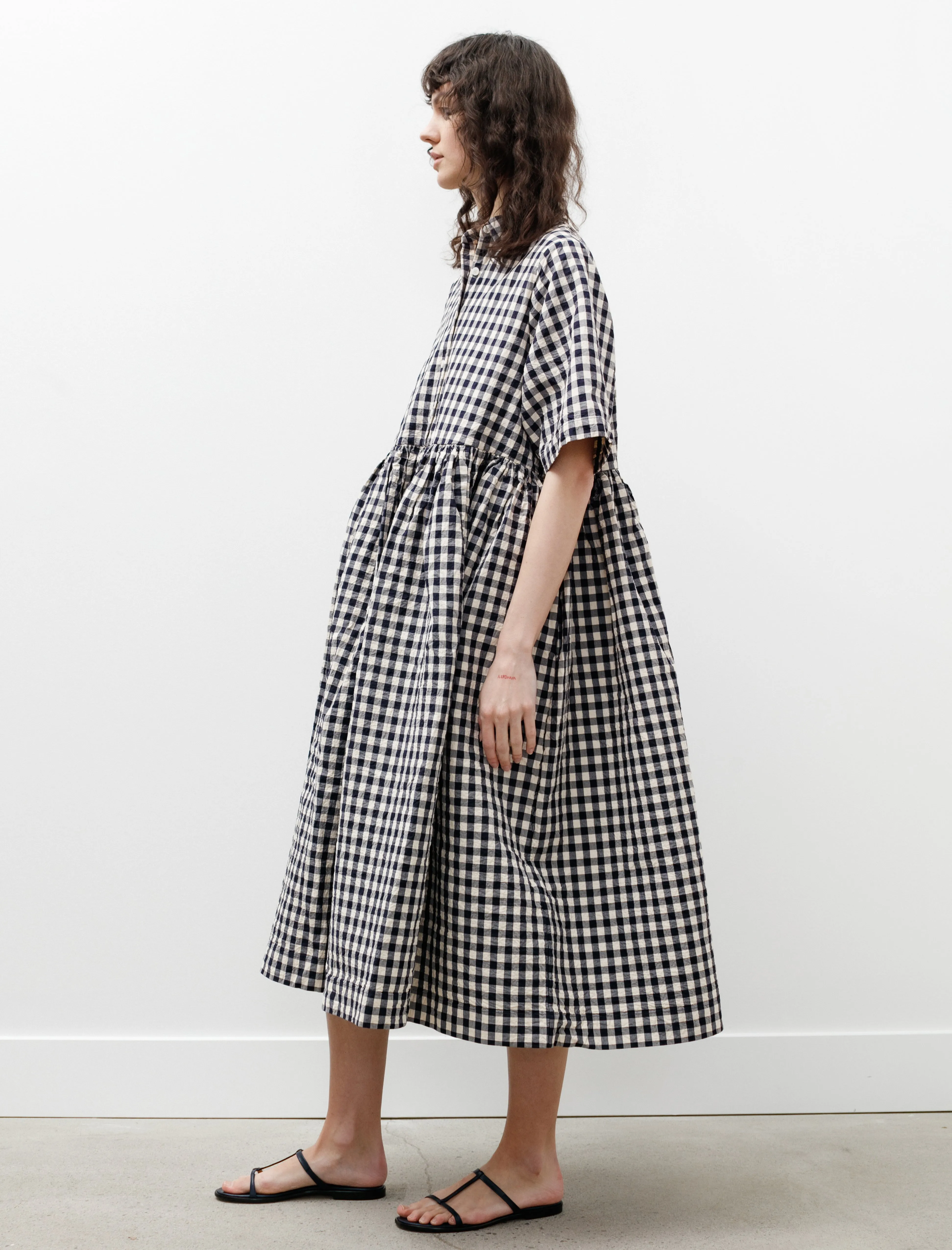 Ethal Dress Navy Check