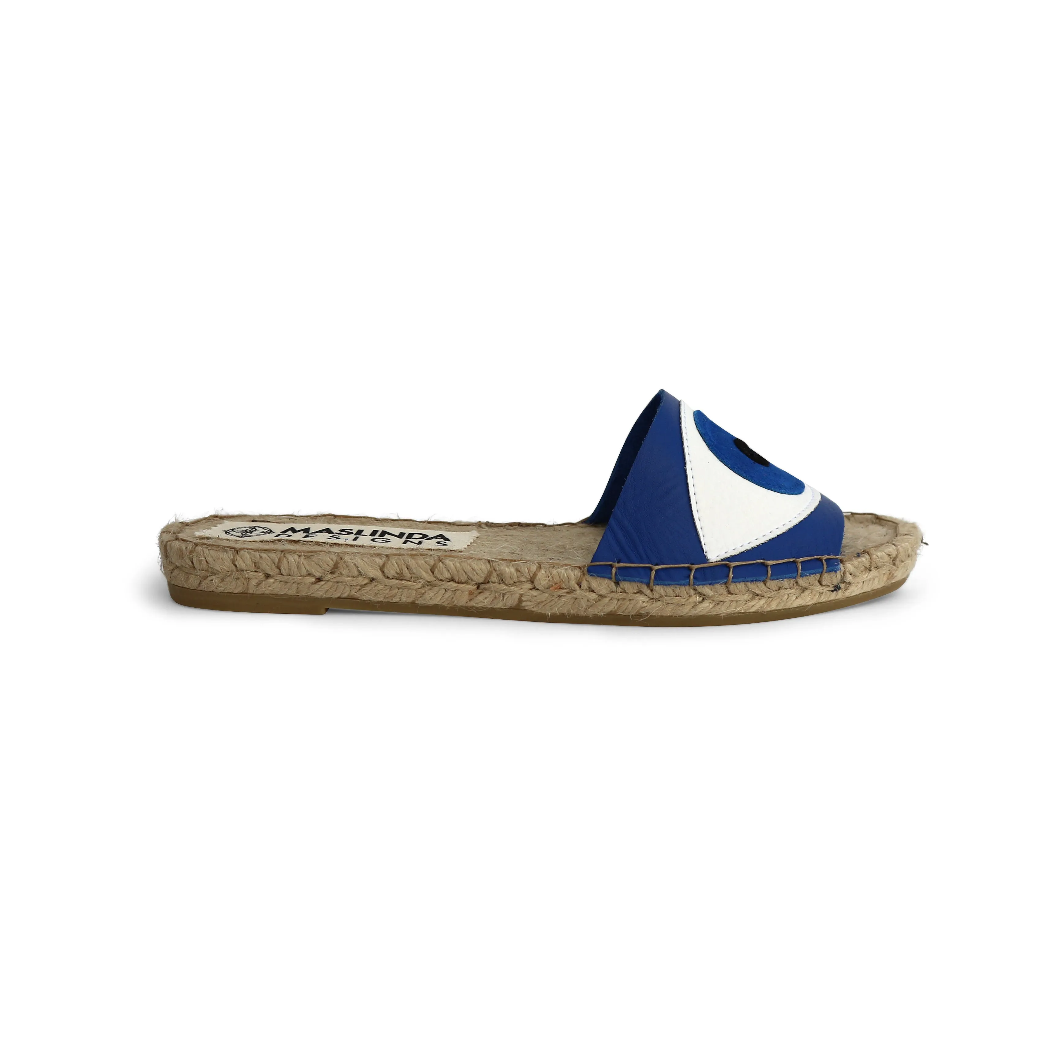 Evil Eye Espadrilles Slides - Blue