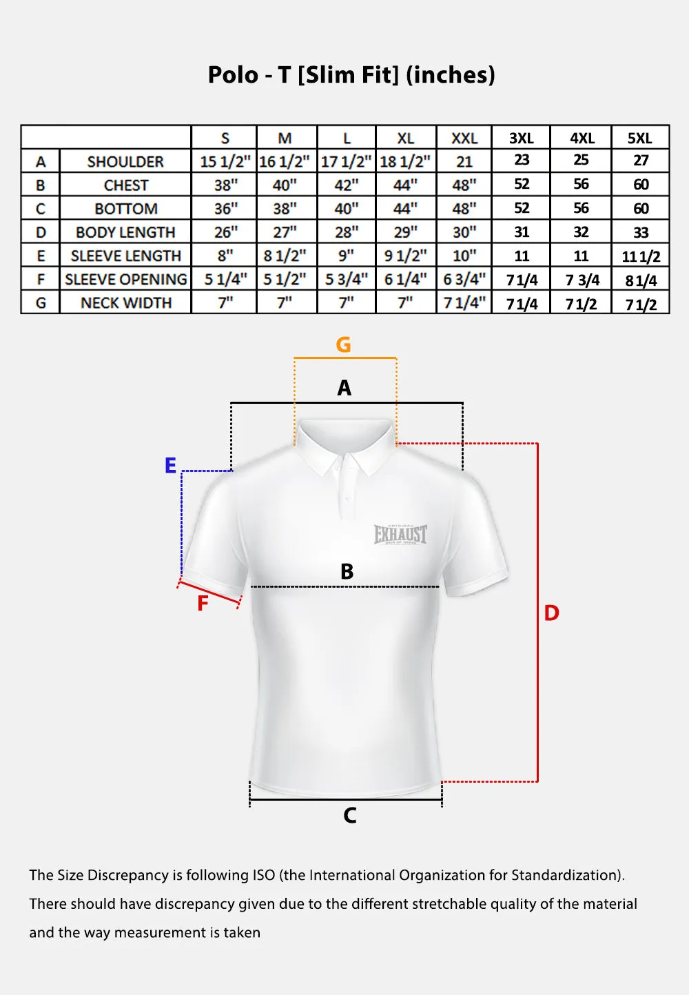 EXHAUST MENS POLO T-SHIRT [2XL-4XL SLIM FIT] 1576