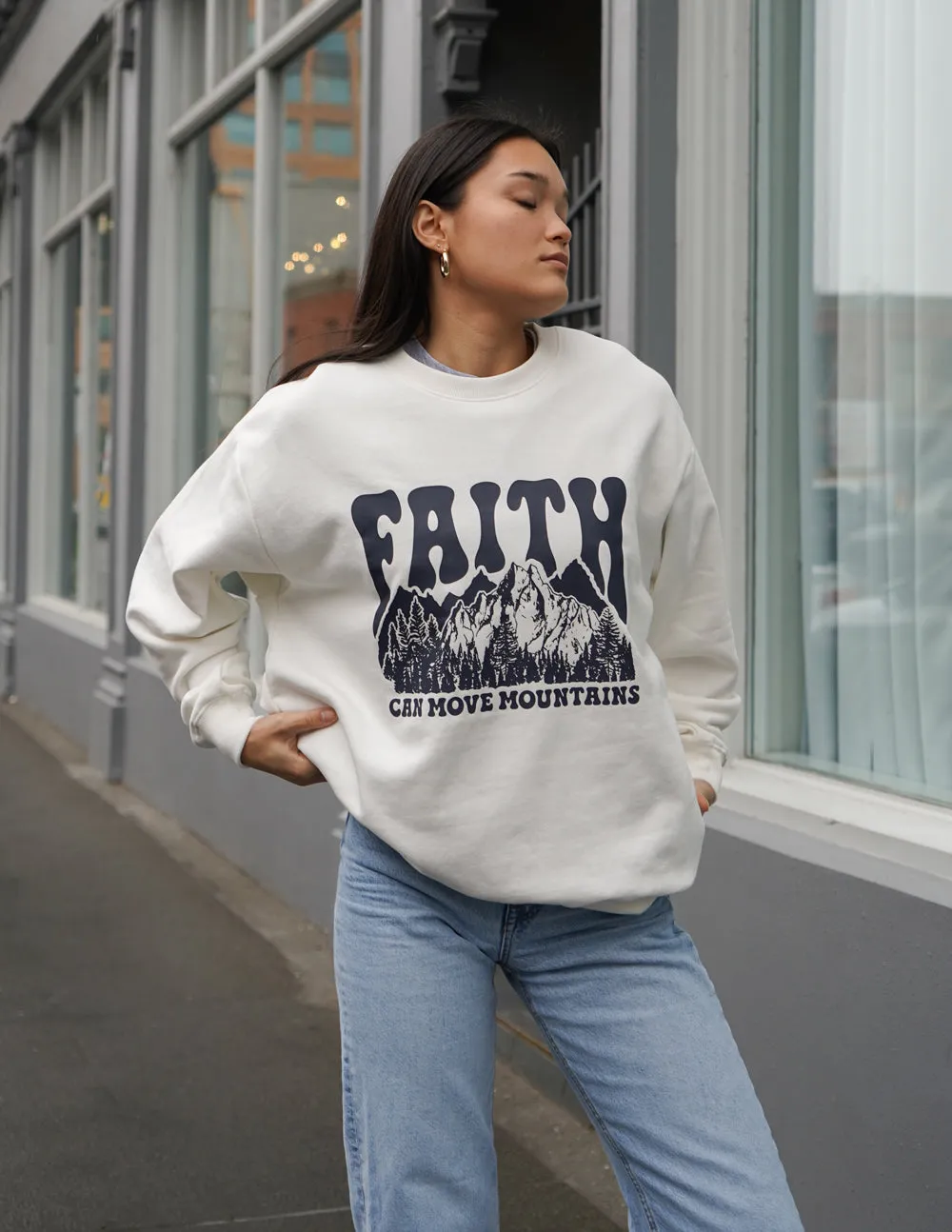 Faith Can Move Mountains Unisex Crewneck