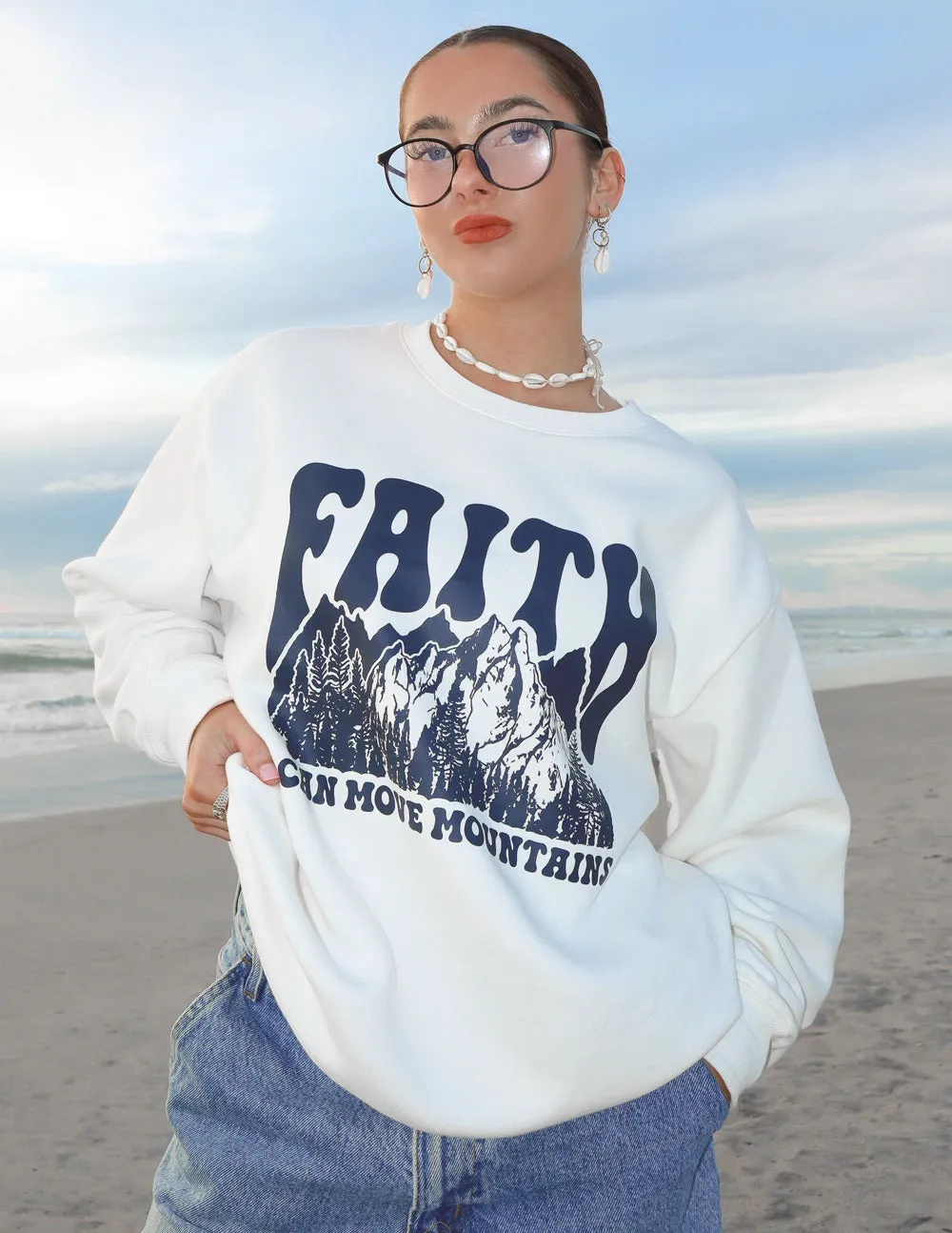 Faith Can Move Mountains Unisex Crewneck