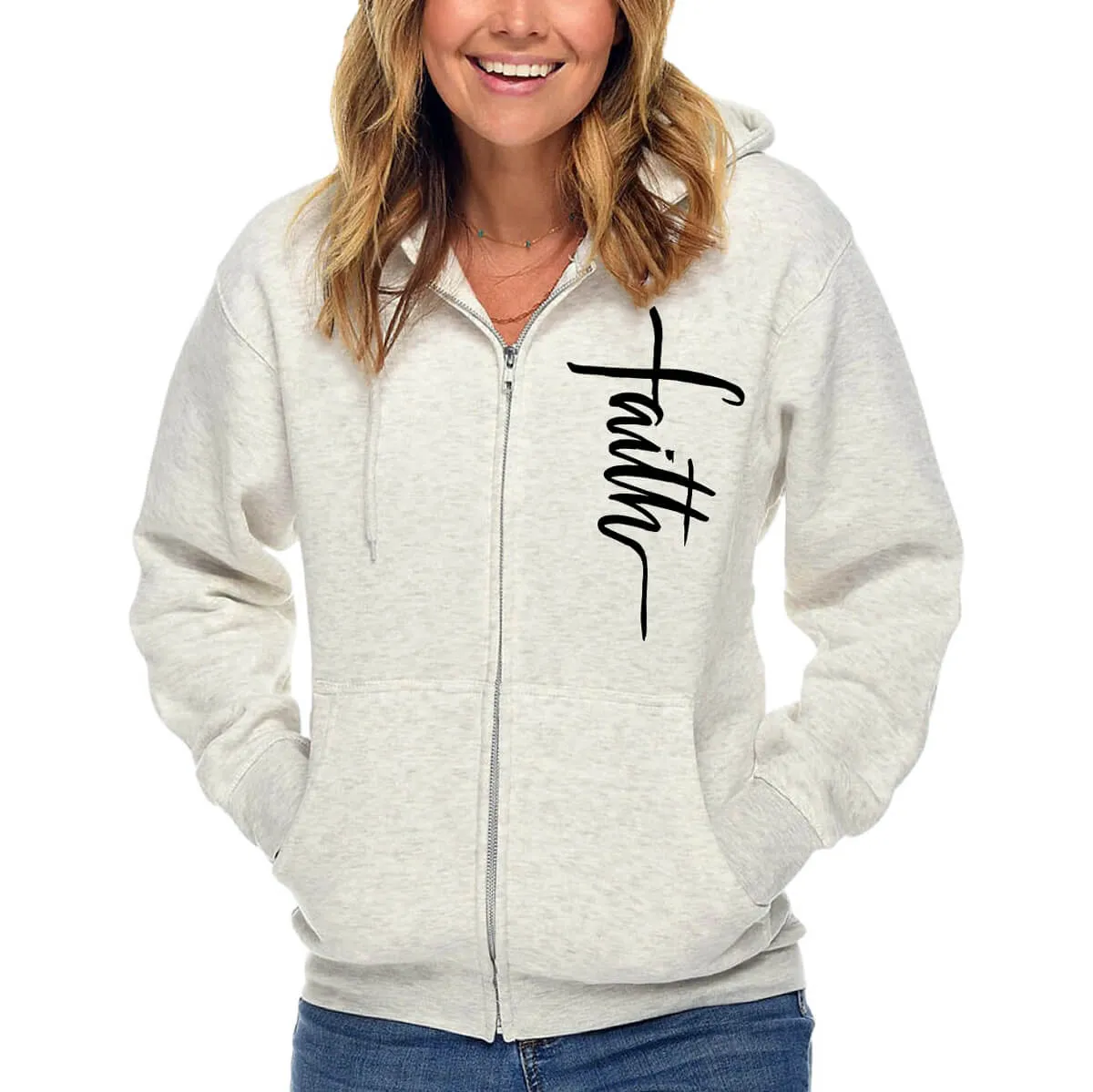 Faith Cross Full Zip Sweatshirt Hoodie