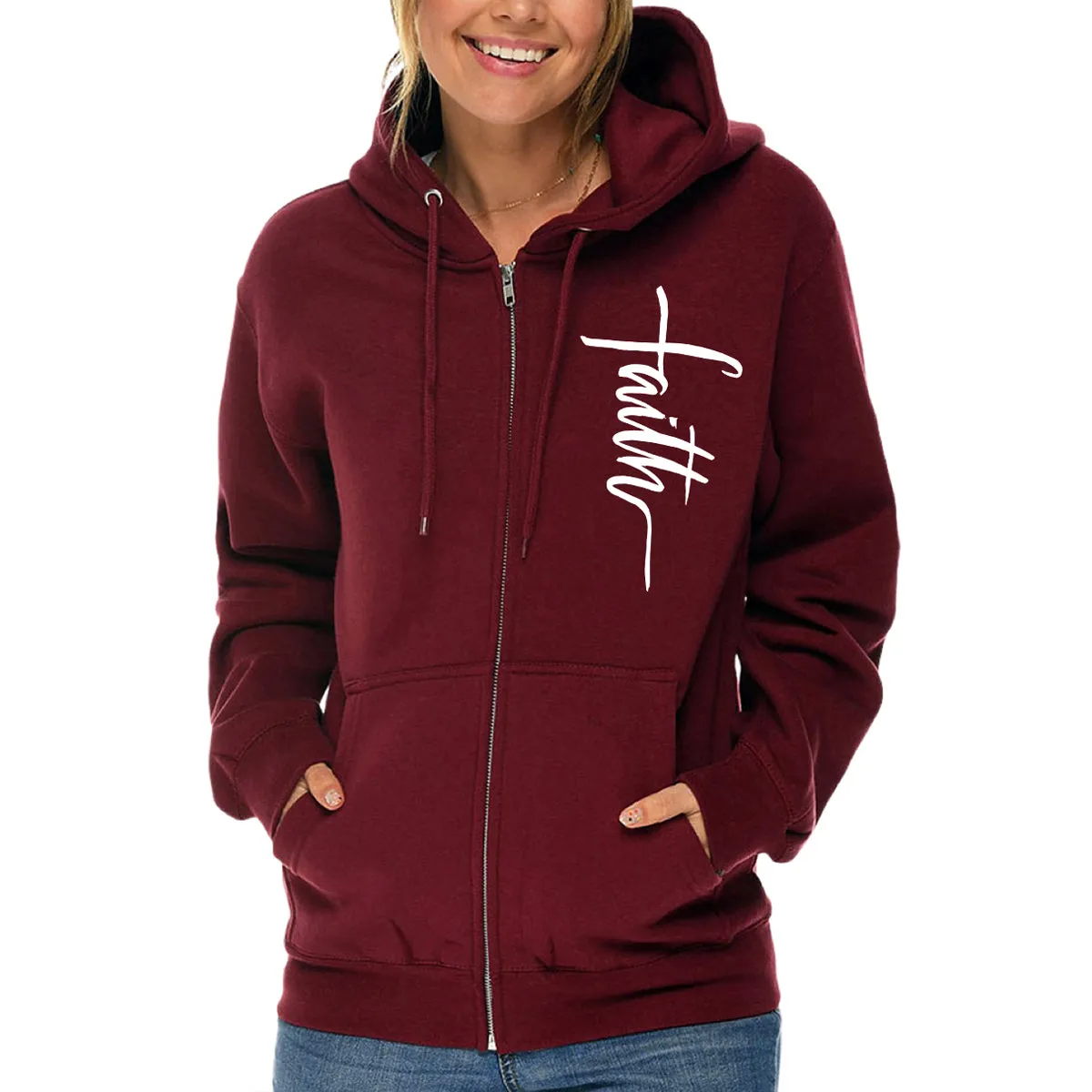 Faith Cross Full Zip Sweatshirt Hoodie