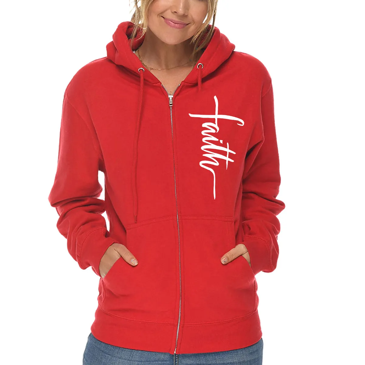 Faith Cross Full Zip Sweatshirt Hoodie