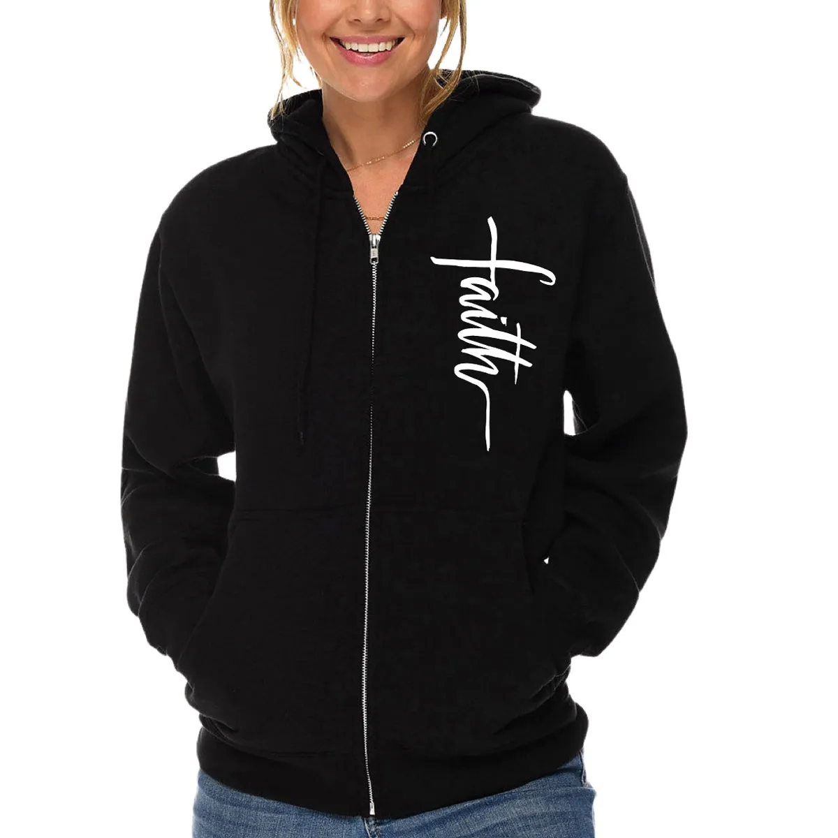 Faith Cross Full Zip Sweatshirt Hoodie