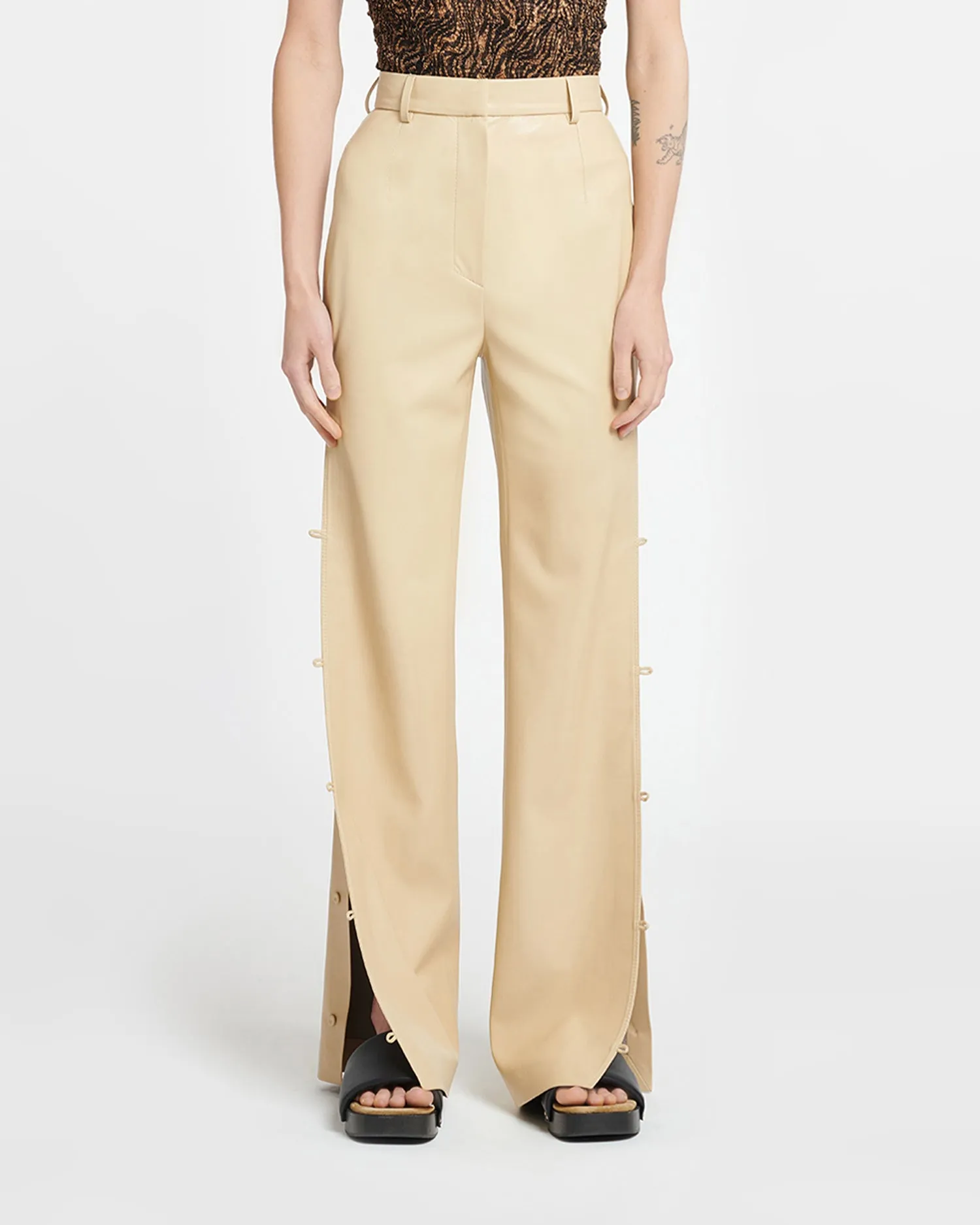 Felina - Okobor™ Alt-Leather Slim-Leg Pants - Almond