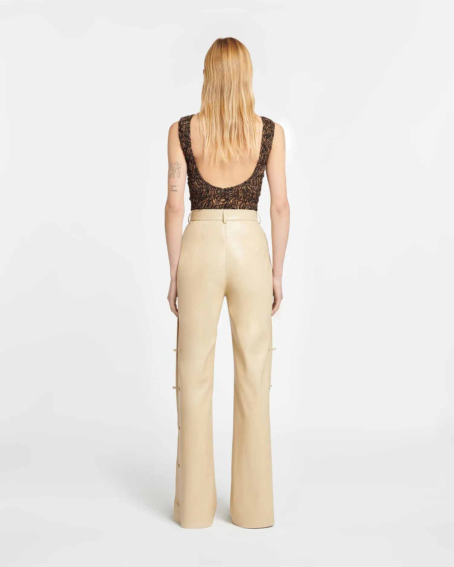 Felina - Okobor™ Alt-Leather Slim-Leg Pants - Almond