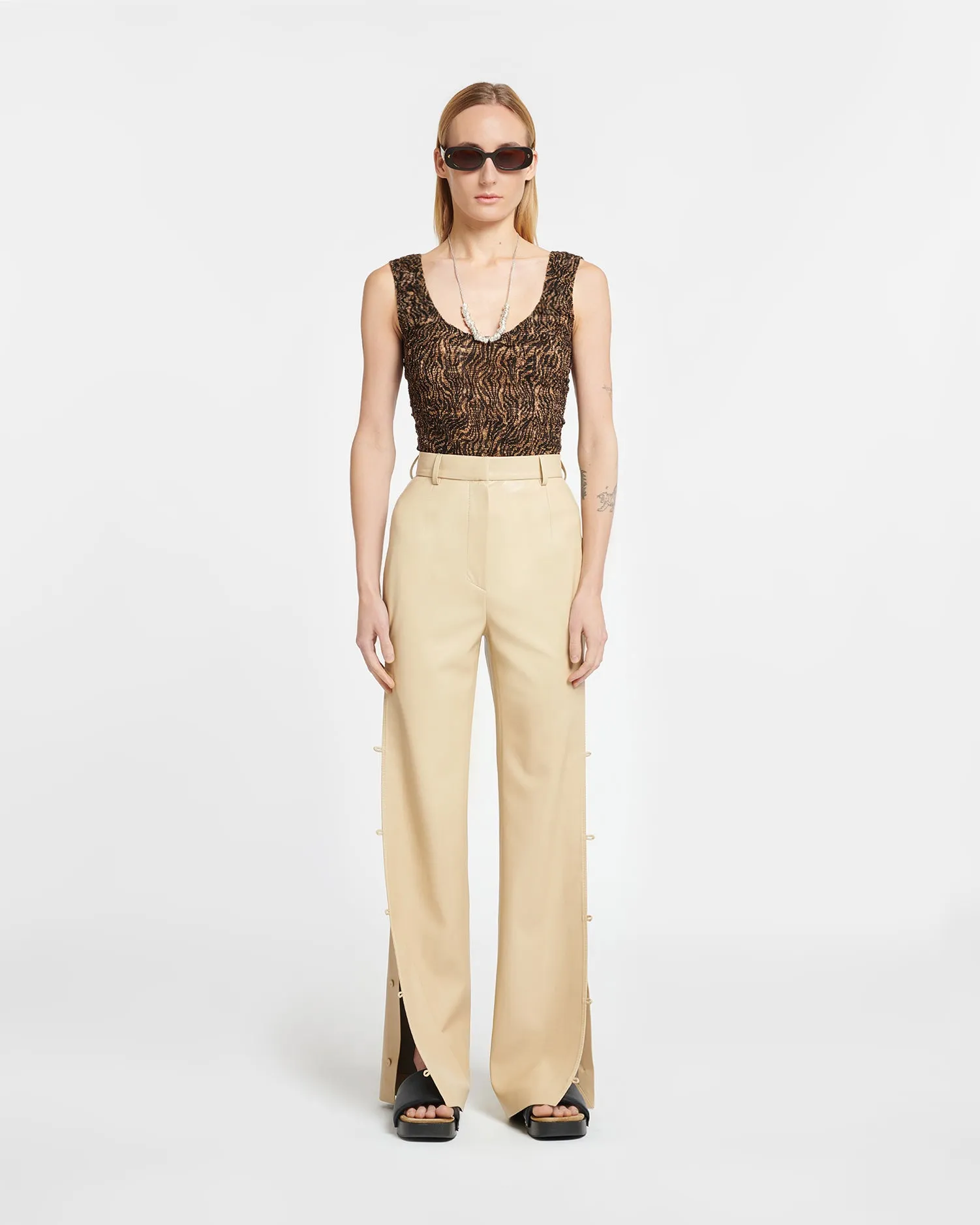 Felina - Okobor™ Alt-Leather Slim-Leg Pants - Almond