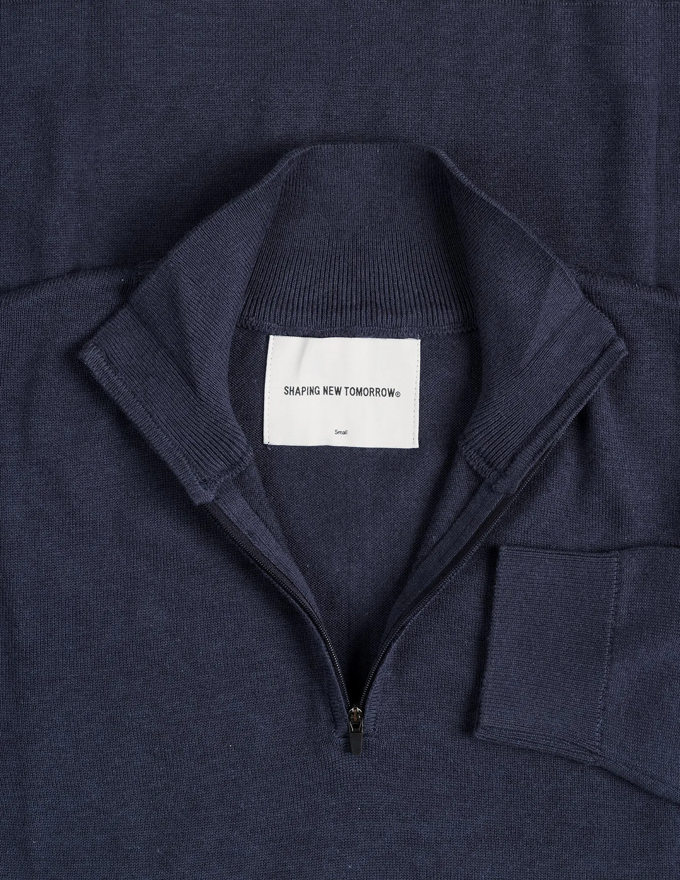 Fine Knit Half-Zip Navy